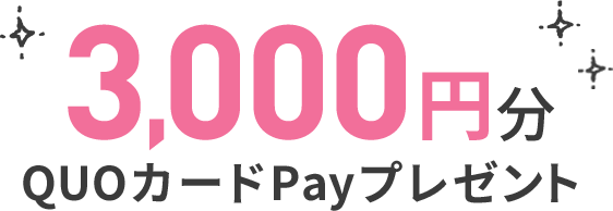 3,000円分QUOカードPayプレゼント