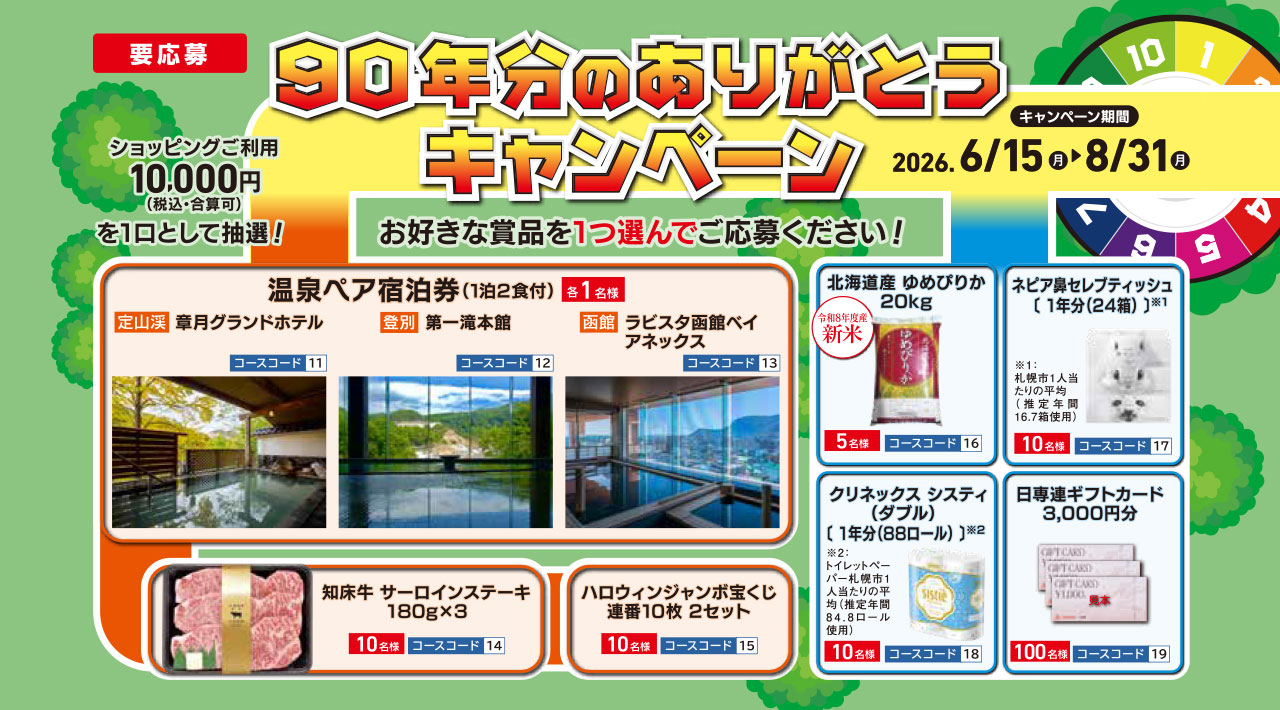 90年分のありがとうキャンペーン