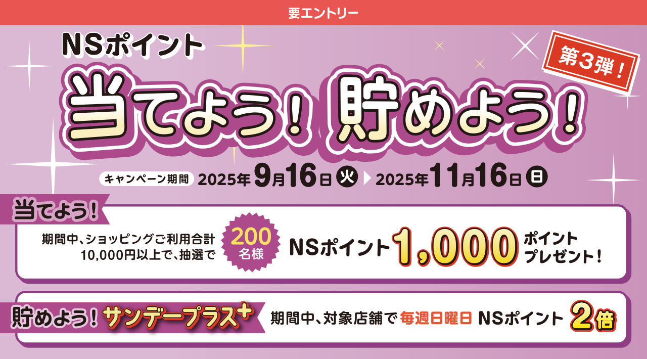 NSポイント当てよう！貯めよう！【第3弾】